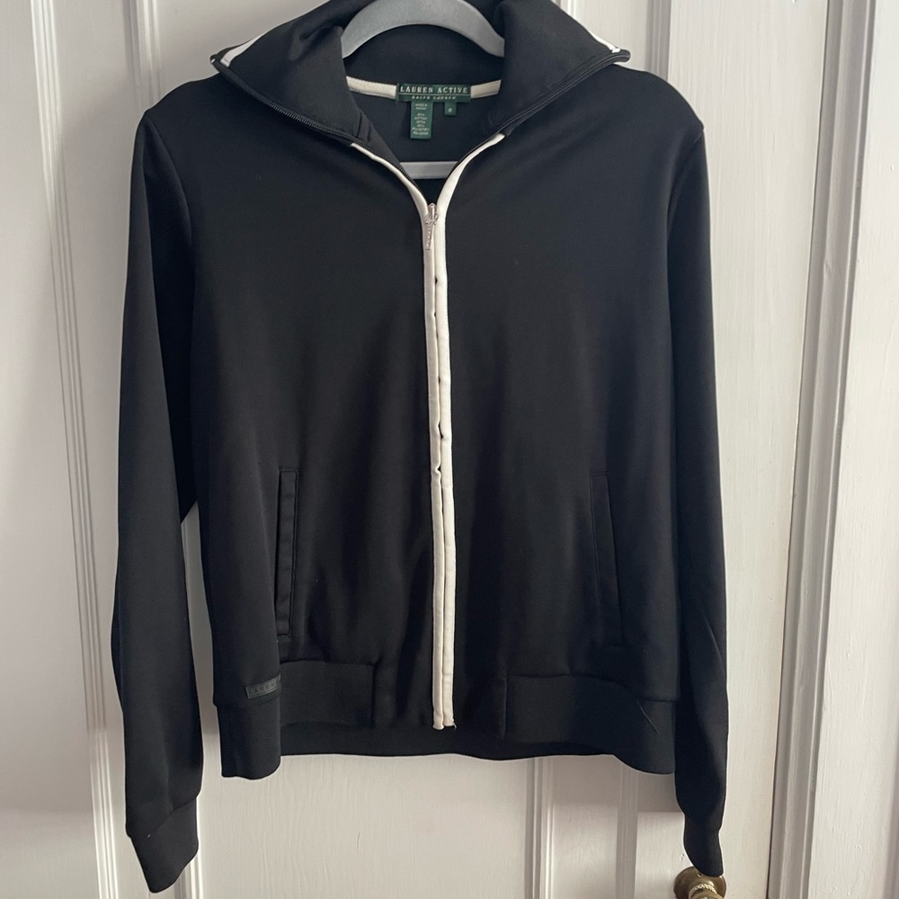 Lauren Active, Ralph Lauren jacket. Size M. This is a black jacket with white.